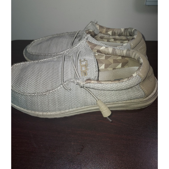 Hey Dude Slip On Shoes Mens Size 8 Wally Sox Casual Mesh Shoes Beige - Picture 2 of 16